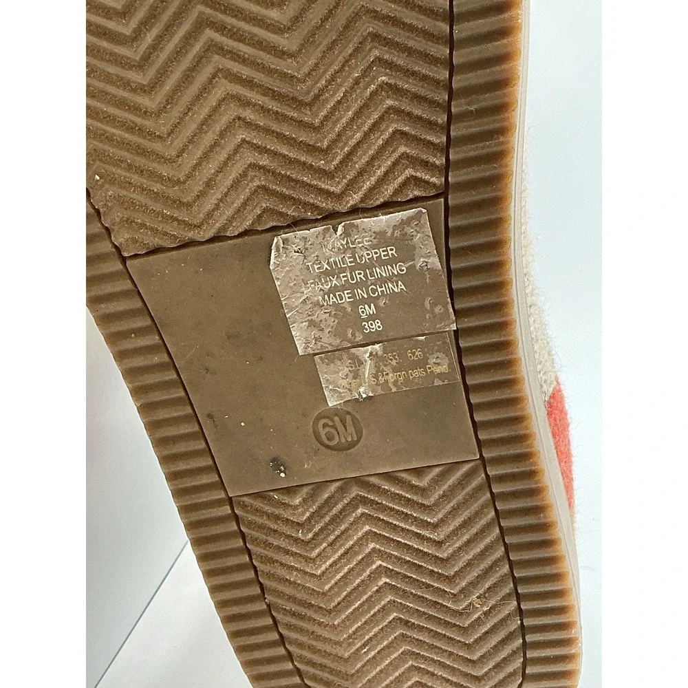 Indigo rd. Aztec Cozy Boot Women 6M Tan‎ Brown Rust Faux Fur Lined Mid Calf Boot